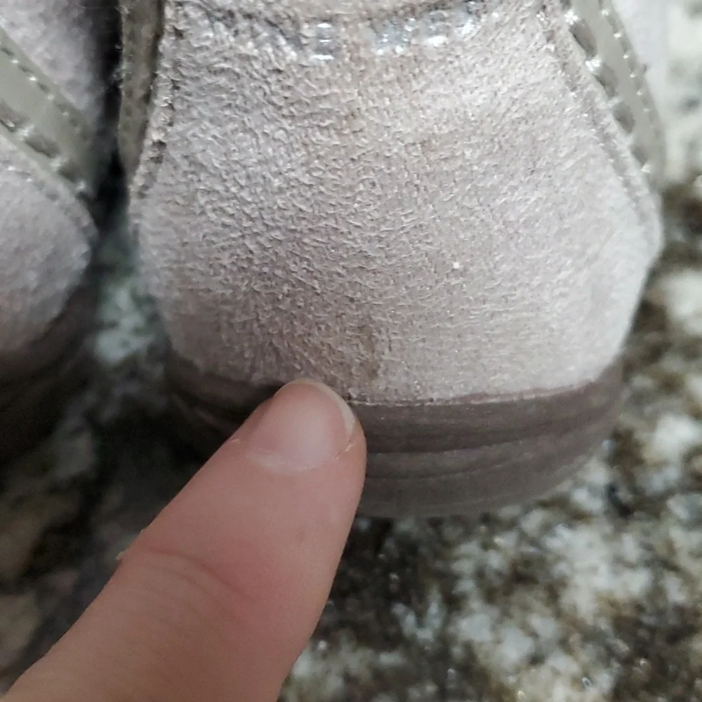 Nine West Boots Size 5 Toddler Faux Fur Light Tan Girls Lace Up
